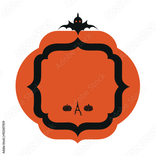 A creepy Halloween frame with a vintage style vector illustration, perfect for adding an eerie touch to your designs, decorations, invitations, and spooky-themed projects.