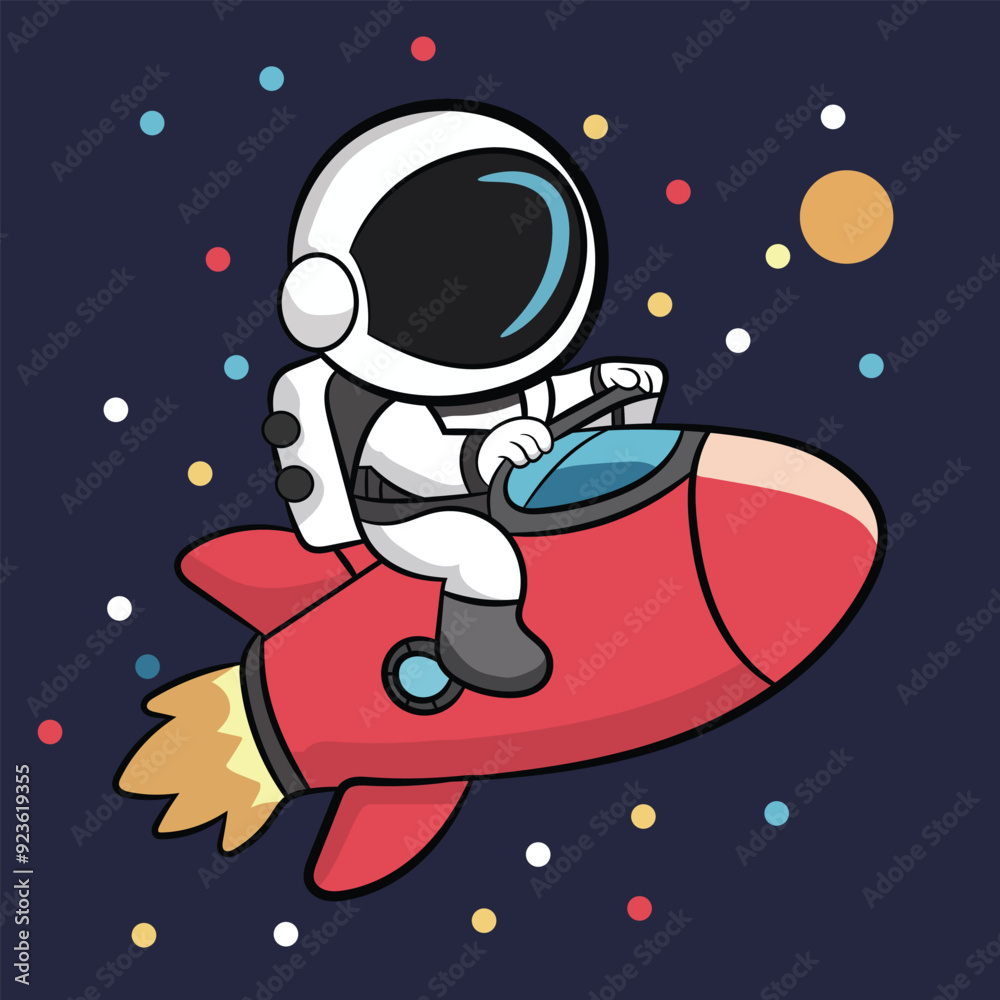 Cute Astronaut Riding Rocket Plane Cartoon Vector Icon Illustration
Cute Astronaut Riding Rocket Plane Cartoon Vector Icon Illustration