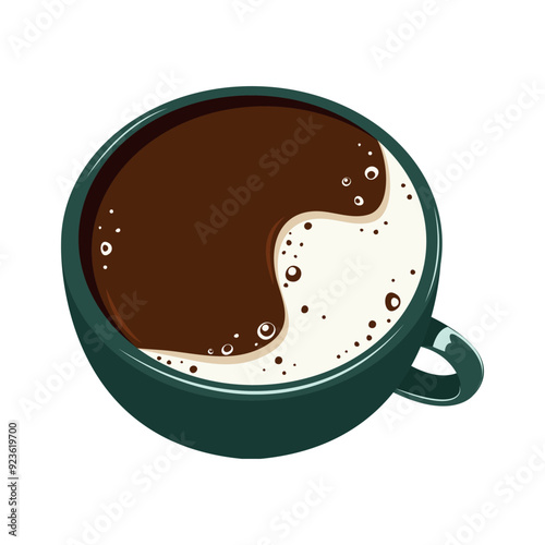 Beautiful cup of black coffee with foam
