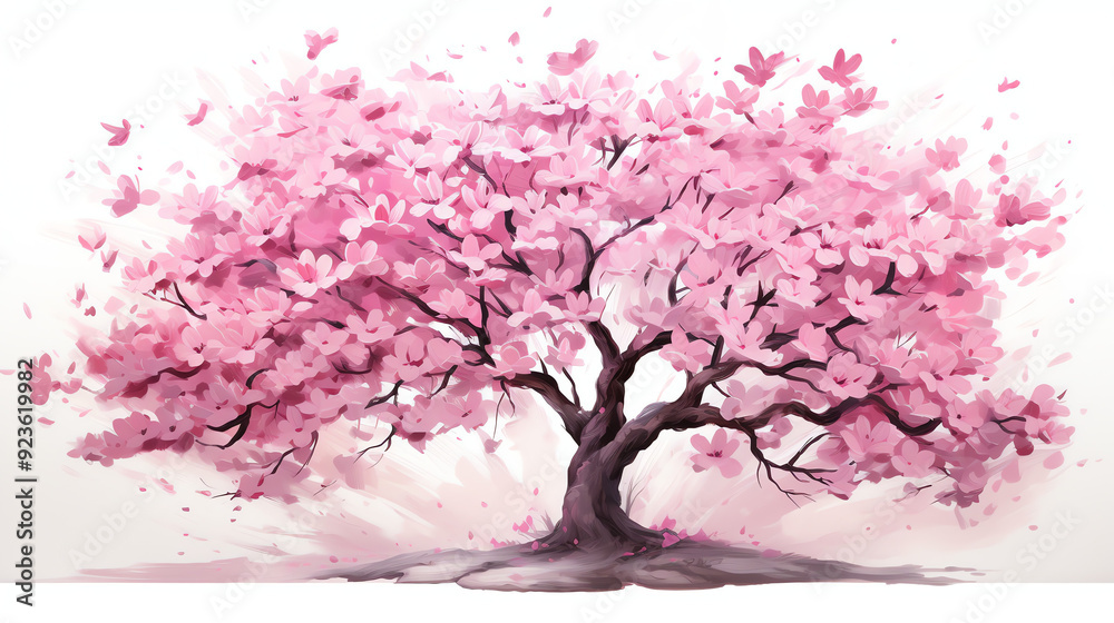 Fototapeta premium This is a picture of a pink cherry blossom tree