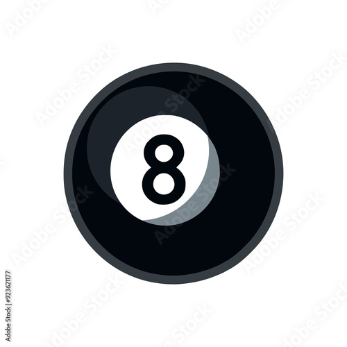 black ball billiard number eight vector illustration template design
