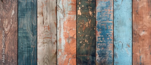 Vibrant wooden planks with varied colors and textures, perfect for backgrounds, crafts, or interior design projects.