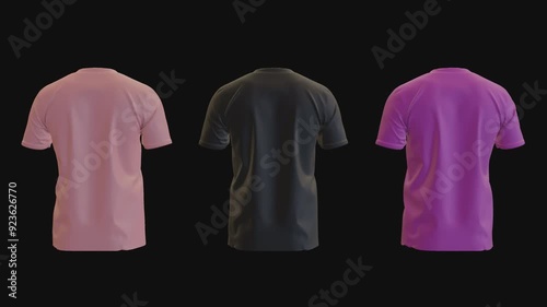 3 colore tshirt spin animated video mov transparent background spin loop 