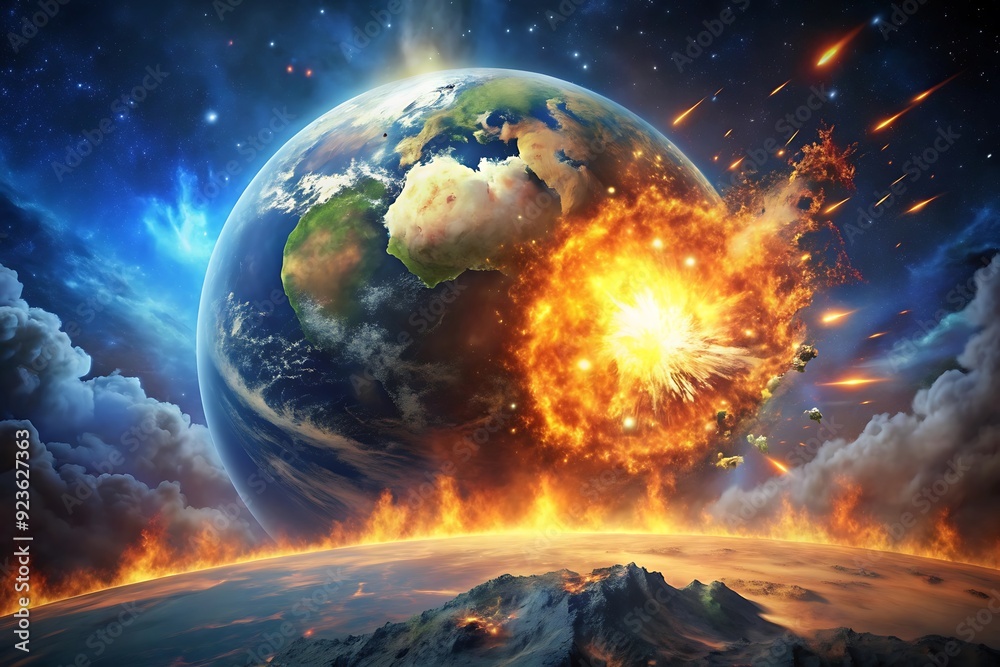 Global With Fire, Earth Falling Galaxy, Universal Space Background, Copy Space...,
Global With Fire, Earth Falling Galaxy, Universal Space Background, Copy Space...,