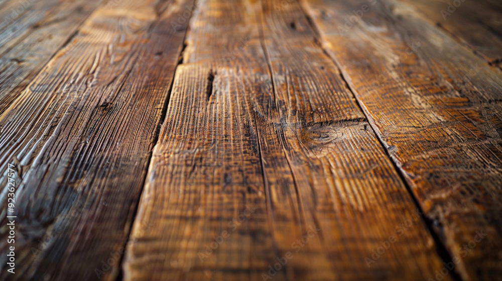 Close-up of an old wooden table, aged wood texture background Close-up of an old wooden table, aged wood texture background