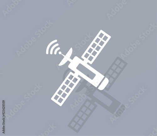 Vector icon of white color with shadow on gray background