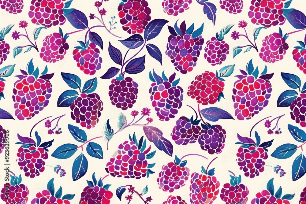 raspberry pattern with free-spirited design