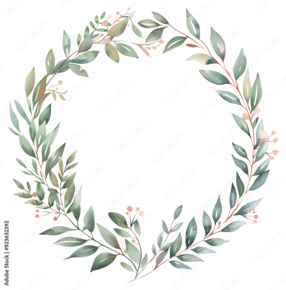 PNG Elegant botanical wreath illustration PNG Elegant botanical wreath illustration
