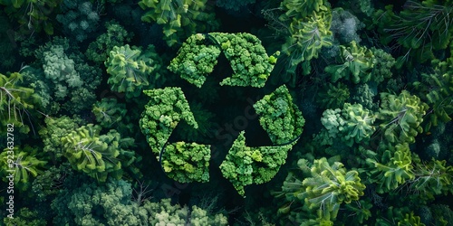 Eco-Friendly Sustainability Loop Symbol Formed by Green Plants in a Forest. A Powerful Representation of Nature, Conservation, and Environmental Stewardship. Capturing the Essence of Sustainability an