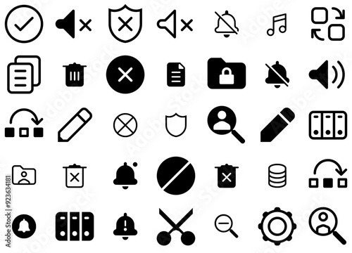 A Collection Of Passion Fruit Icon Icons Collection Isolated Silhouette Solid Icons Including Alert,Bell,Shield,Remove,Warning Outline Icons Collection. Simple Vector Illustration