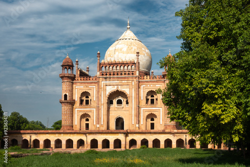 Safder jung (jang) Tomb in Delhi, India. The tomb is a sandstone and marble mausoleum and it was built in 1754 in the late Mughal Empire style for Nawab Safdarjung. photo