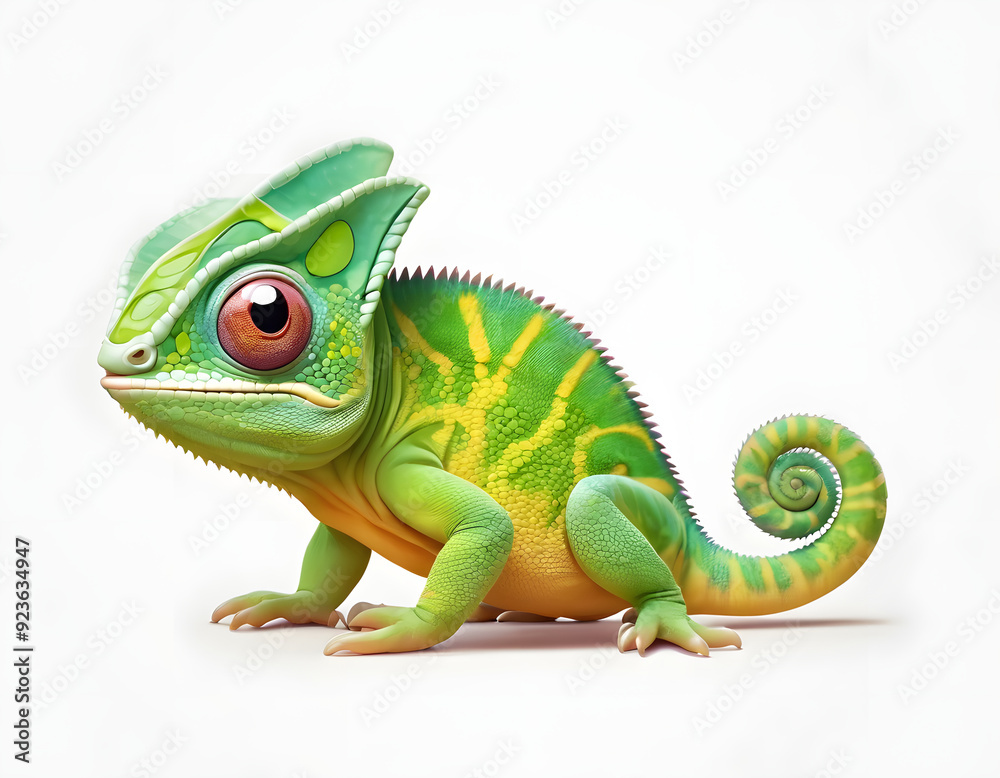 Obraz premium chameleon on a white background