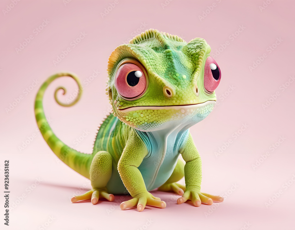 Obraz premium chameleon on a white background