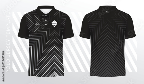 Black polo sport shirt sublimation jersey template design mockup