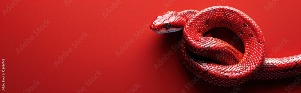 Fototapeta premium negative space to form the shape of a snake on a solid background, playing with light and shadow to create an intriguing and minimalist visual effect.