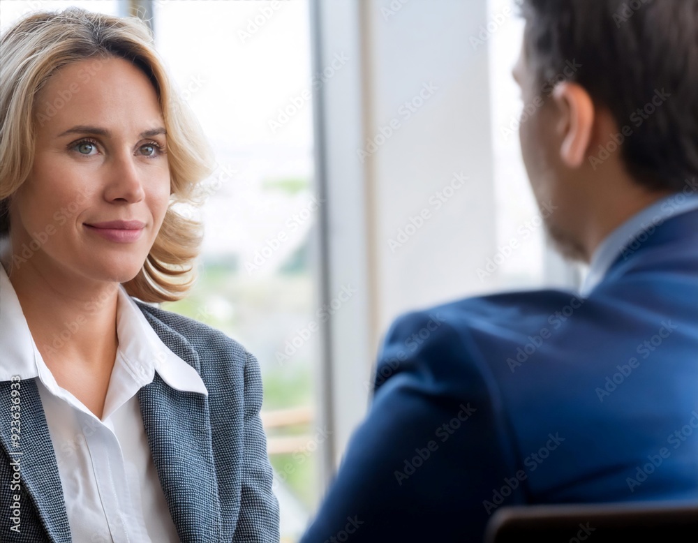 Two people having a conversation, illustrating dialogue, interaction, and communication. Two people having a conversation, illustrating dialogue, interaction, and communication.