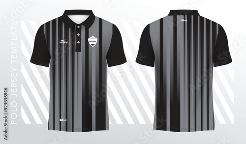 Black polo sport shirt sublimation jersey template design mockup