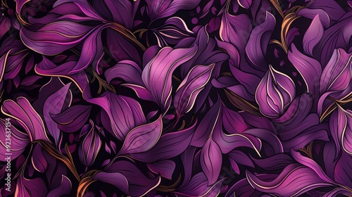 plum pattern with flowing lines and organic shapes for luxury textiles 