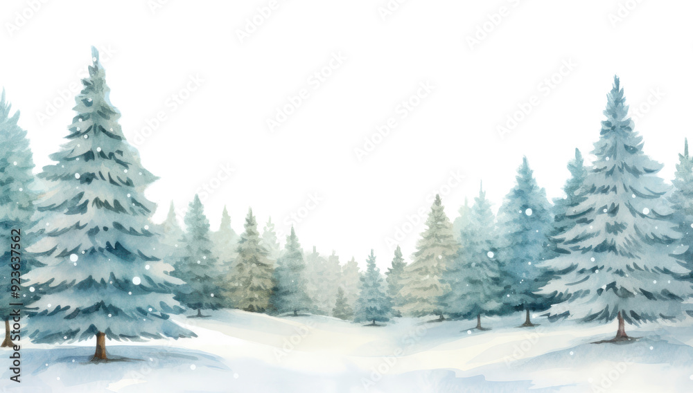 Fototapeta premium PNG Winter forest border, transparent background