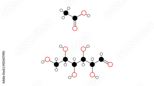 carboxymethyl cellulose molecule, structural chemical formula, ball-and-stick model, isolated image e466 photo