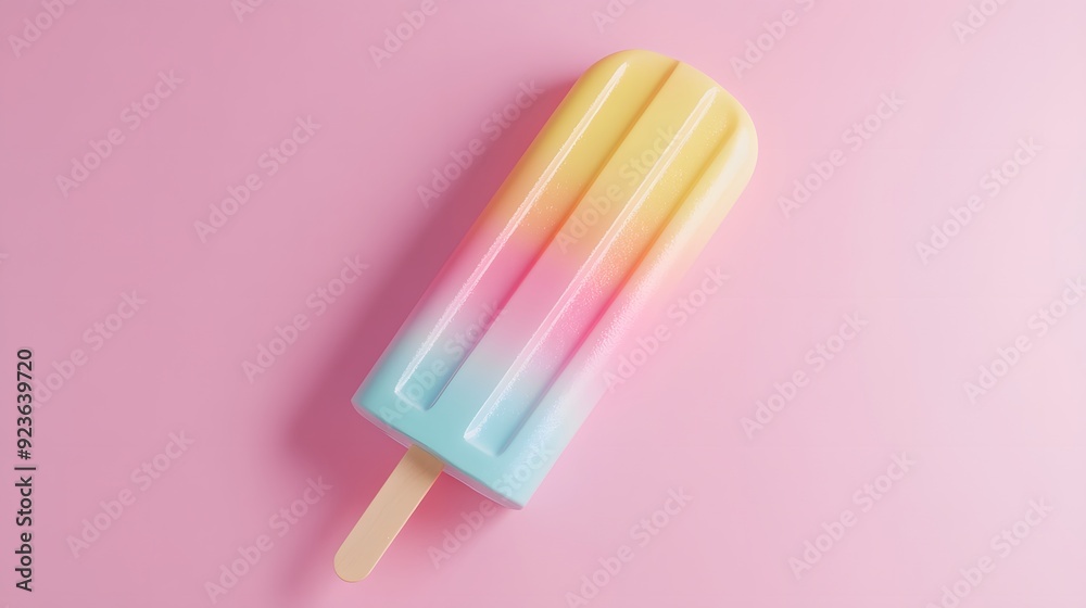 Colorful summer popsicle on a pink background, Colorful summer popsicle on a pink background,