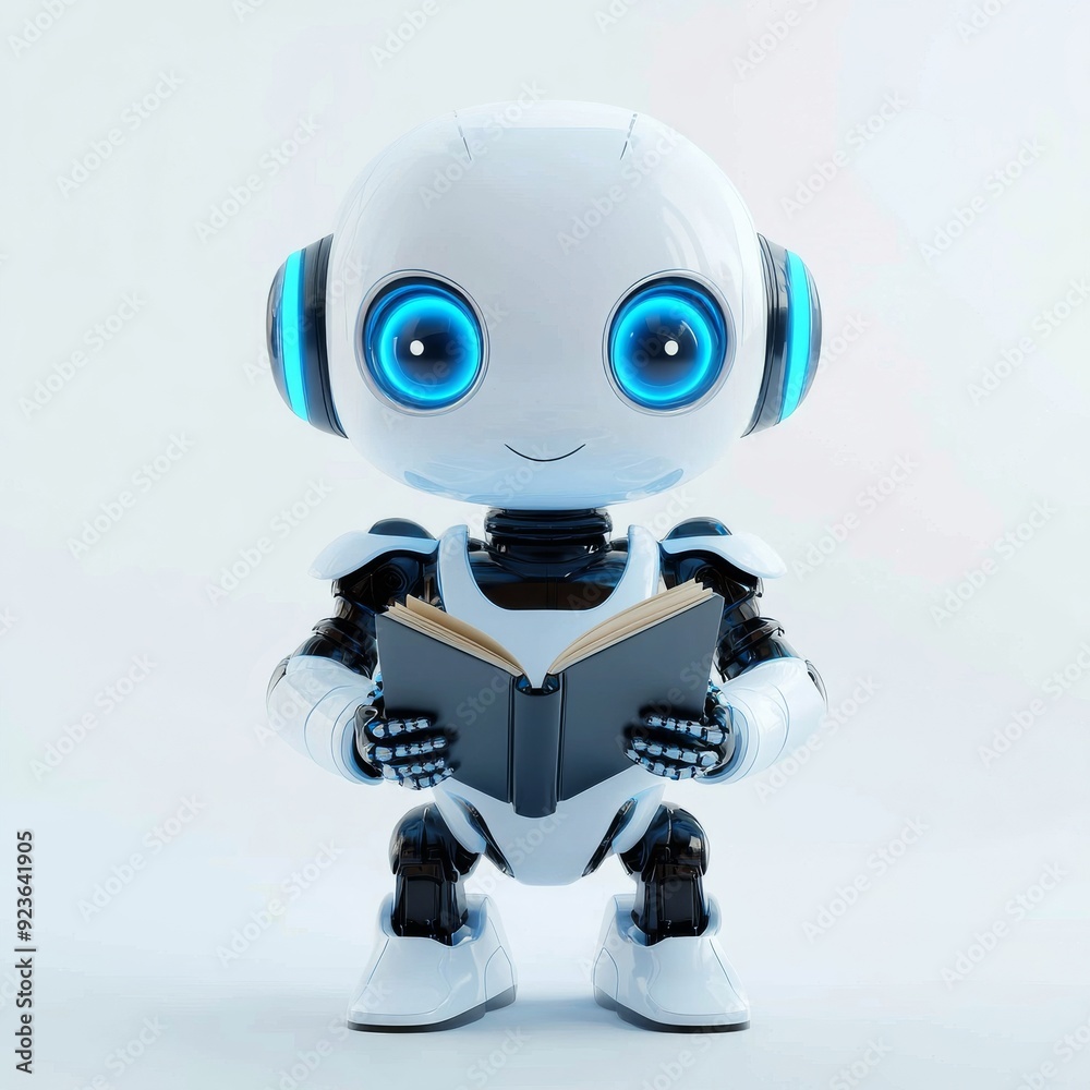 Naklejka premium blue screen robot android