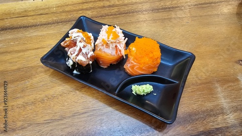 sushi rolls on a plate