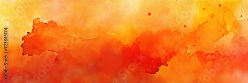 Abstract Watercolor Background with Orange and Yellow Colors