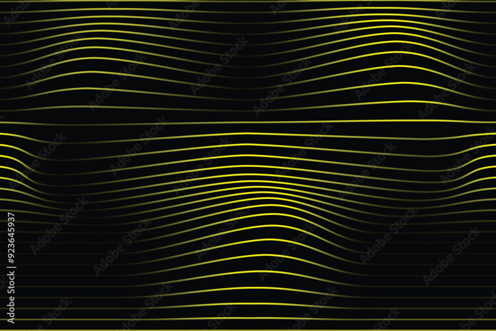 Lines abstract background black and colorful waves pattern. Abstract background. Optical illusion, wavy thin lines.