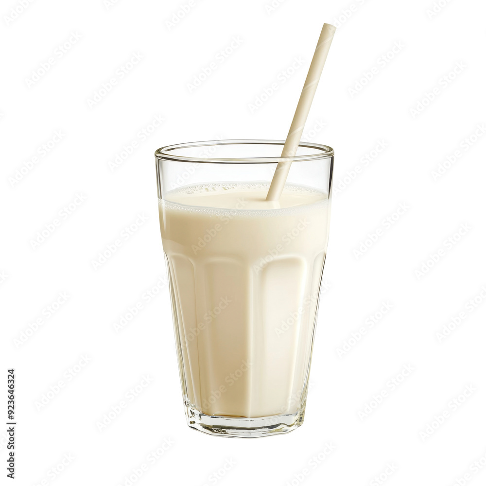 Glass of fresh milk with a straw, ideal for healthy nutrition and refreshment, cut out transparent isolated PNG. Glass of fresh milk with a straw, ideal for healthy nutrition and refreshment, cut out transparent isolated PNG.