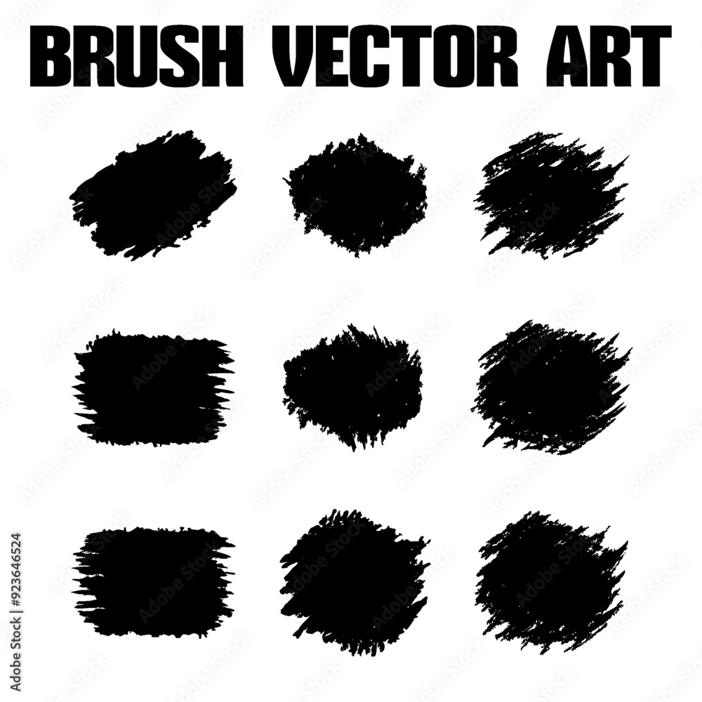 Vector texture collection with black abstract grunge brush style. Vector texture collection with black abstract grunge brush style.