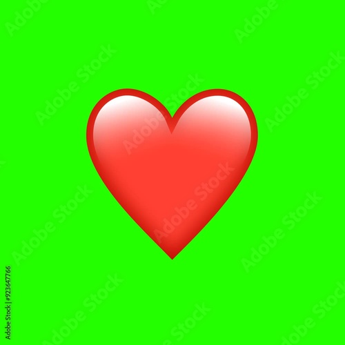 red heart emoji with green background