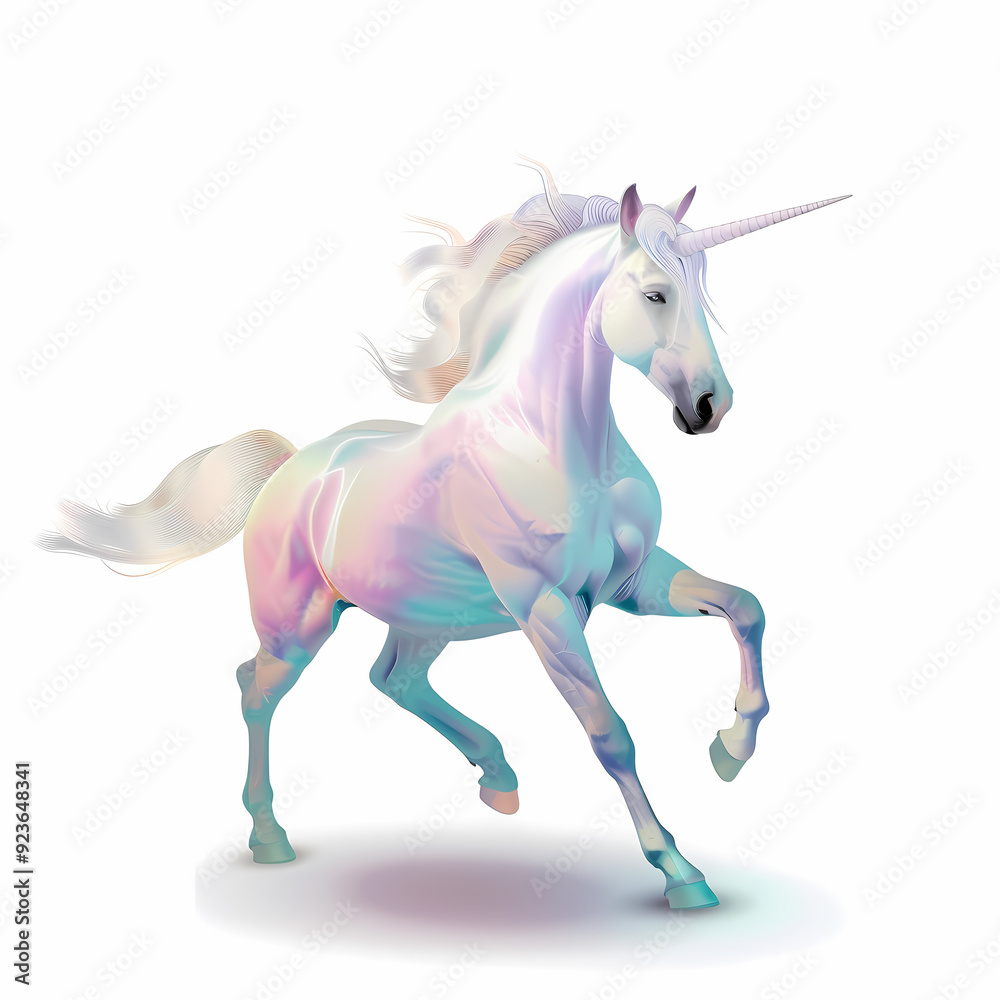 3D unicorn in white background vector image 3D unicorn in white background vector image