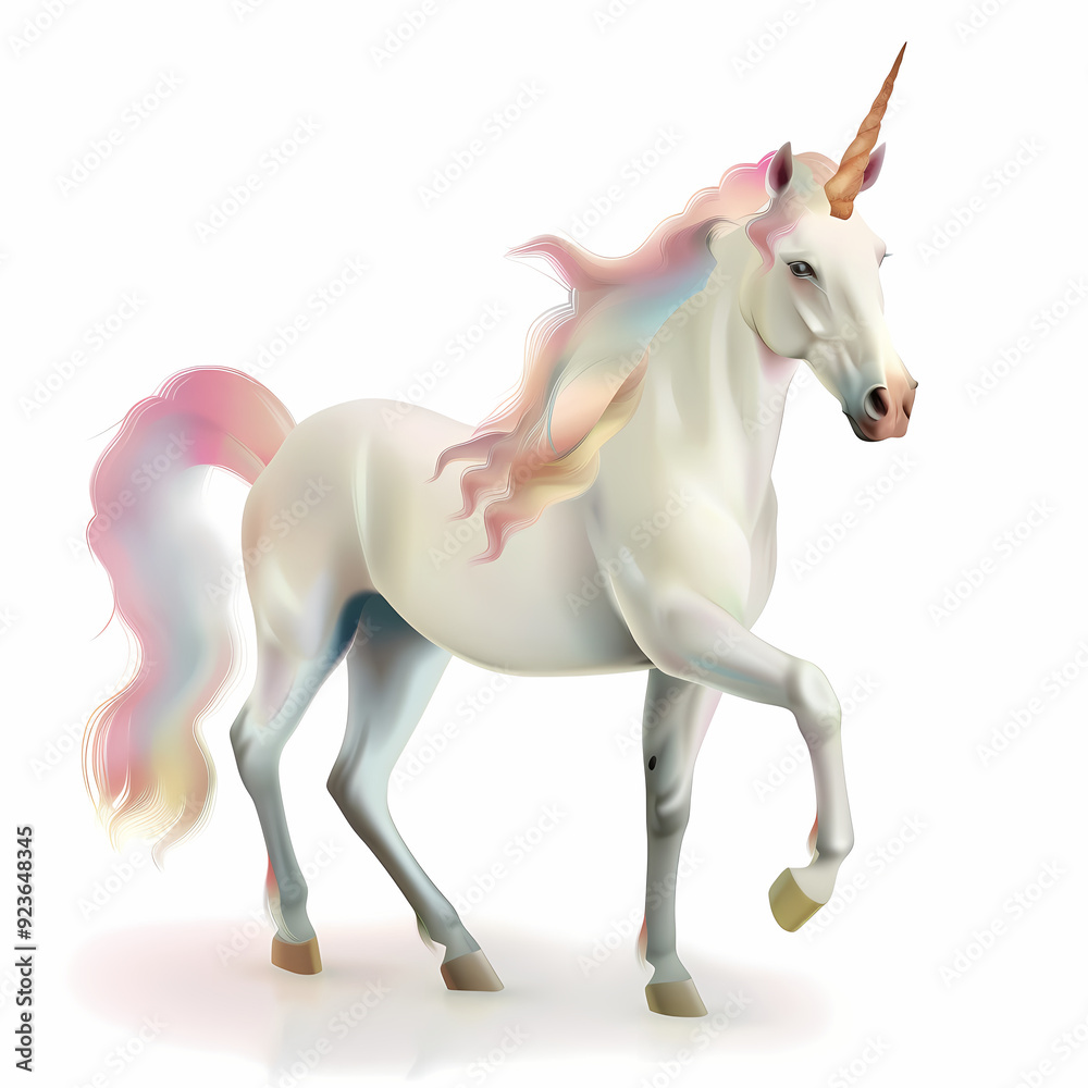 3D unicorn in white background vector image 3D unicorn in white background vector image