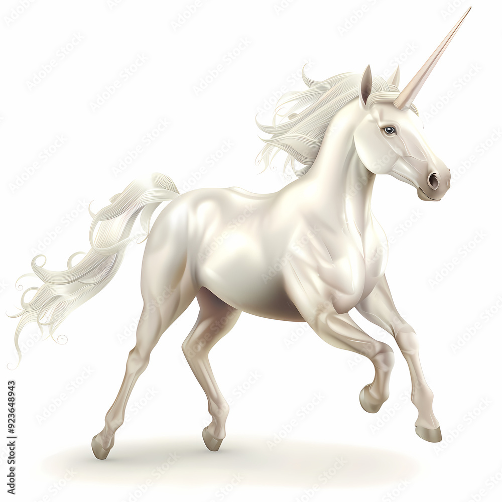 3D unicorn in white background vector image 3D unicorn in white background vector image