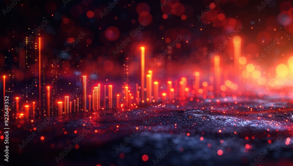 Abstract Cityscape with Red Lights Abstract Cityscape with Red Lights