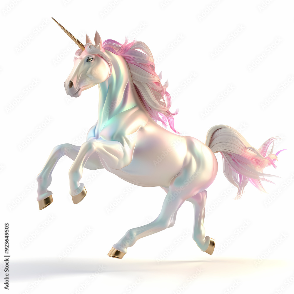 3D unicorn in white background vector image 3D unicorn in white background vector image
