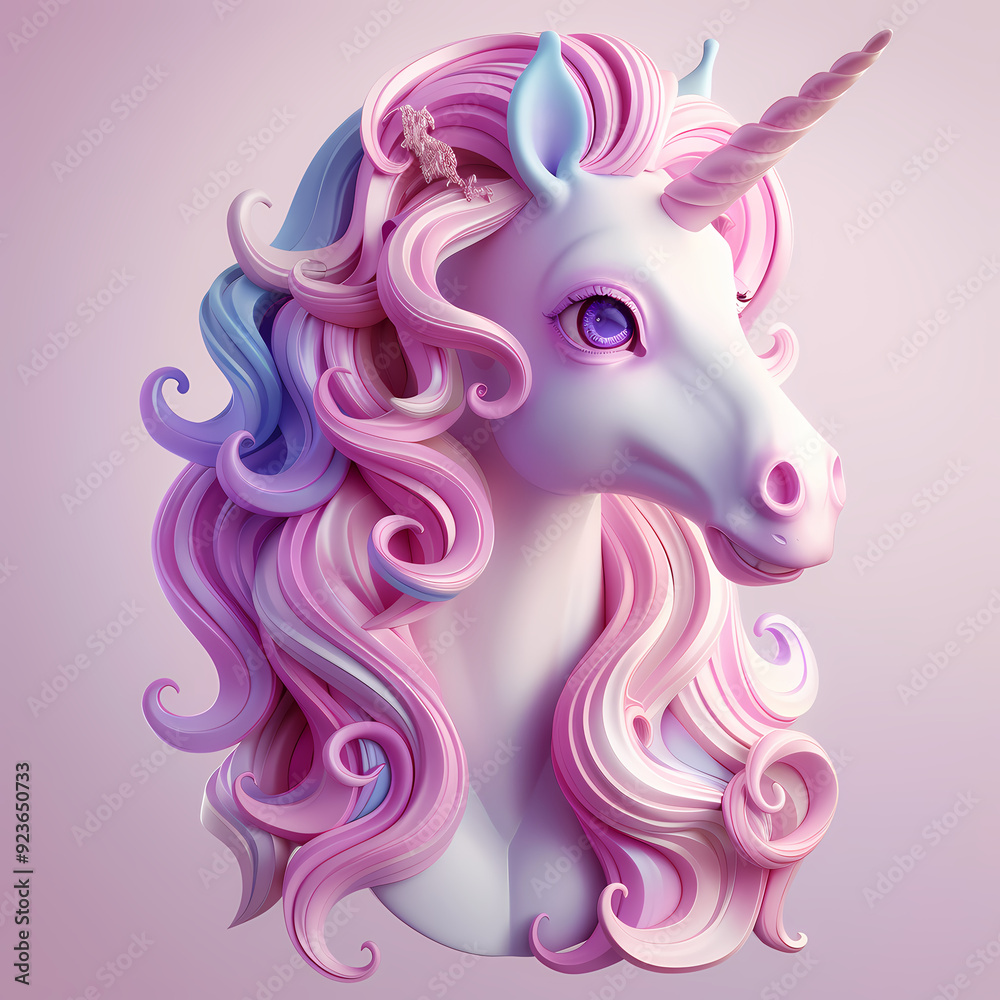 3D unicorn in white background vector image 3D unicorn in white background vector image