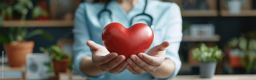 Hands Cradling Red Heart Symbol of Love and Care Hands Cradling Red Heart Symbol of Love and Care