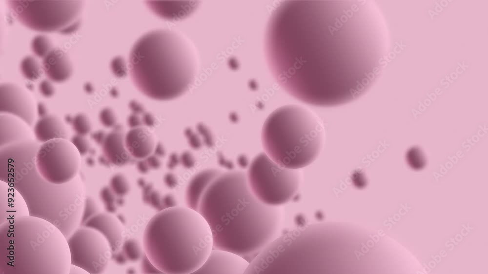 pink floating nude 3d balls.  background motion animation.