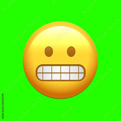 Animated emoji of a surprised and slightly scared face