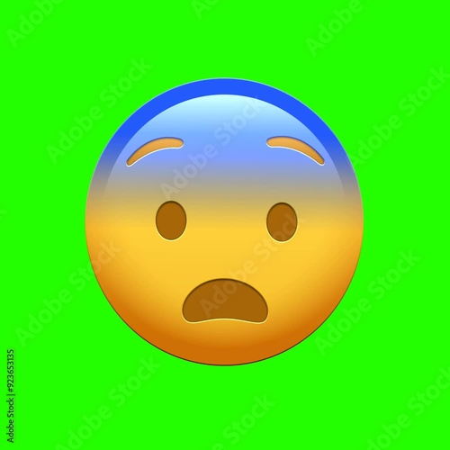 Animated Facebook emoji of a scared face