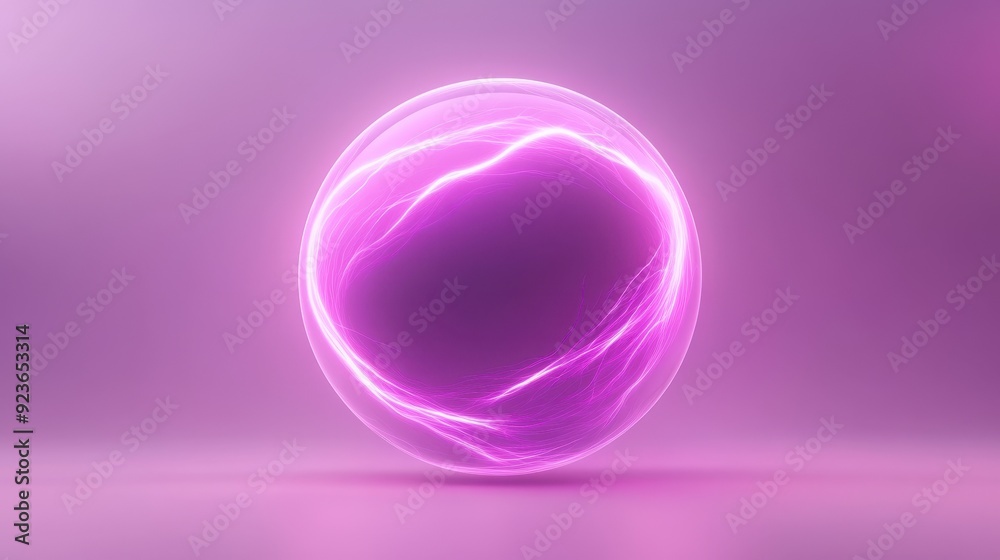 A purple sphere with a glowing aura A purple sphere with a glowing aura