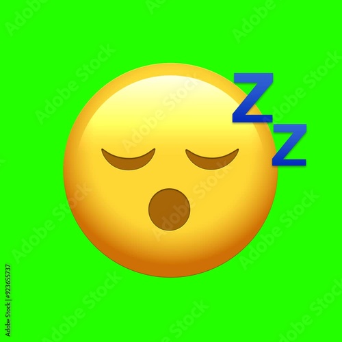 3d smiley face with sleep