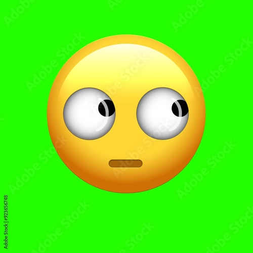 Animated Facebook emoji of an observant face