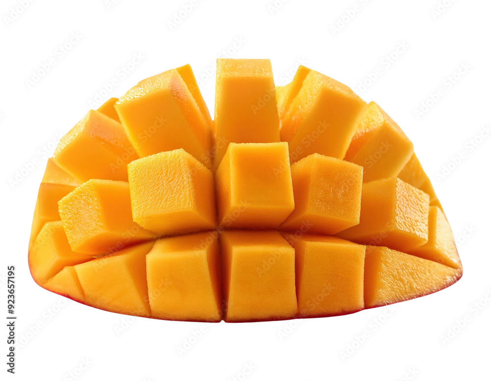 fresh mango cut into cubes cut out transparent isolated on white background PNG fresh mango cut into cubes cut out transparent isolated on white background PNG