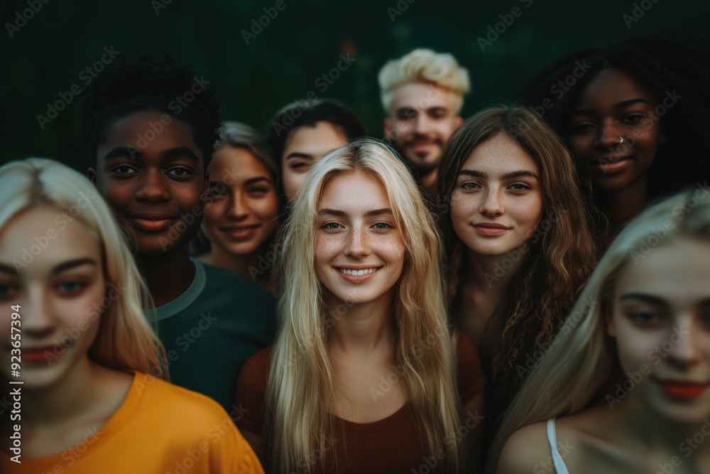 Fototapeta premium Individuals of different ethnicities to foster connection and mutual respect. Generation Z’s focus on inclusivity drives collaboration and shared learning.