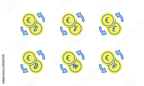 Currency exchange money EUR. Money conversion.