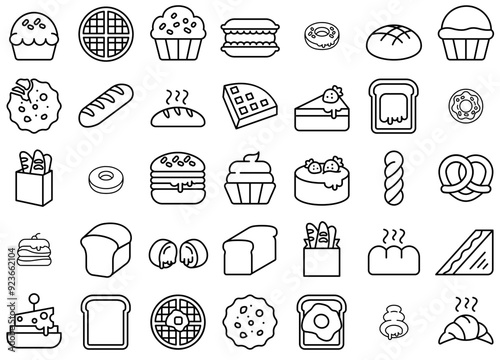 A Collection Of Bakery Vector Symbols Apps, Websites Ui Designs Suitable For Bakery,Bread,Sweet,Food,Dessert Infographic Simple Vector Illustration Logo