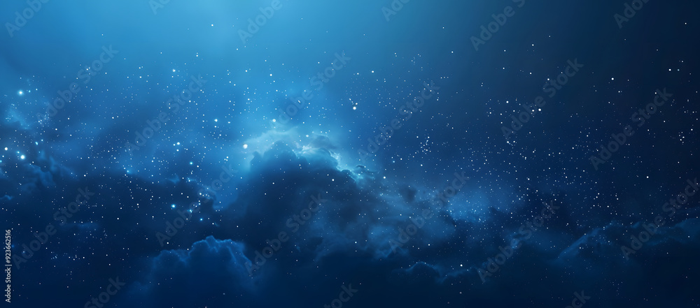 Obraz premium Midnight Blue Background with Soft Starry Pattern Blended into the Surface, Creating a Dark Cosmic Feel. Ideal for Halloween-Related Content and Promotional Materials with Enchantment and Mystery.